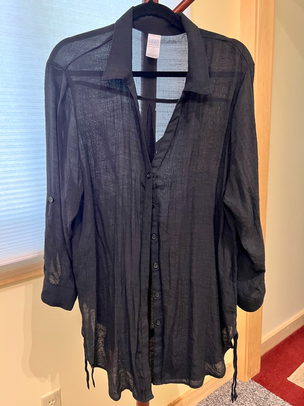 Time and Tru Black swim cover up or Tunic. Size XL